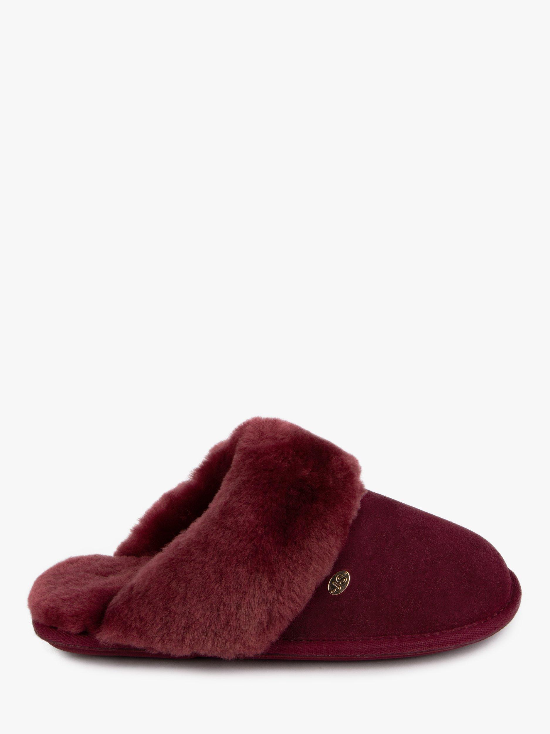 Product image 2 of 6, which shows Just Sheepskin Duchess Sheepskin Mule Slippers, Burgundy, 4