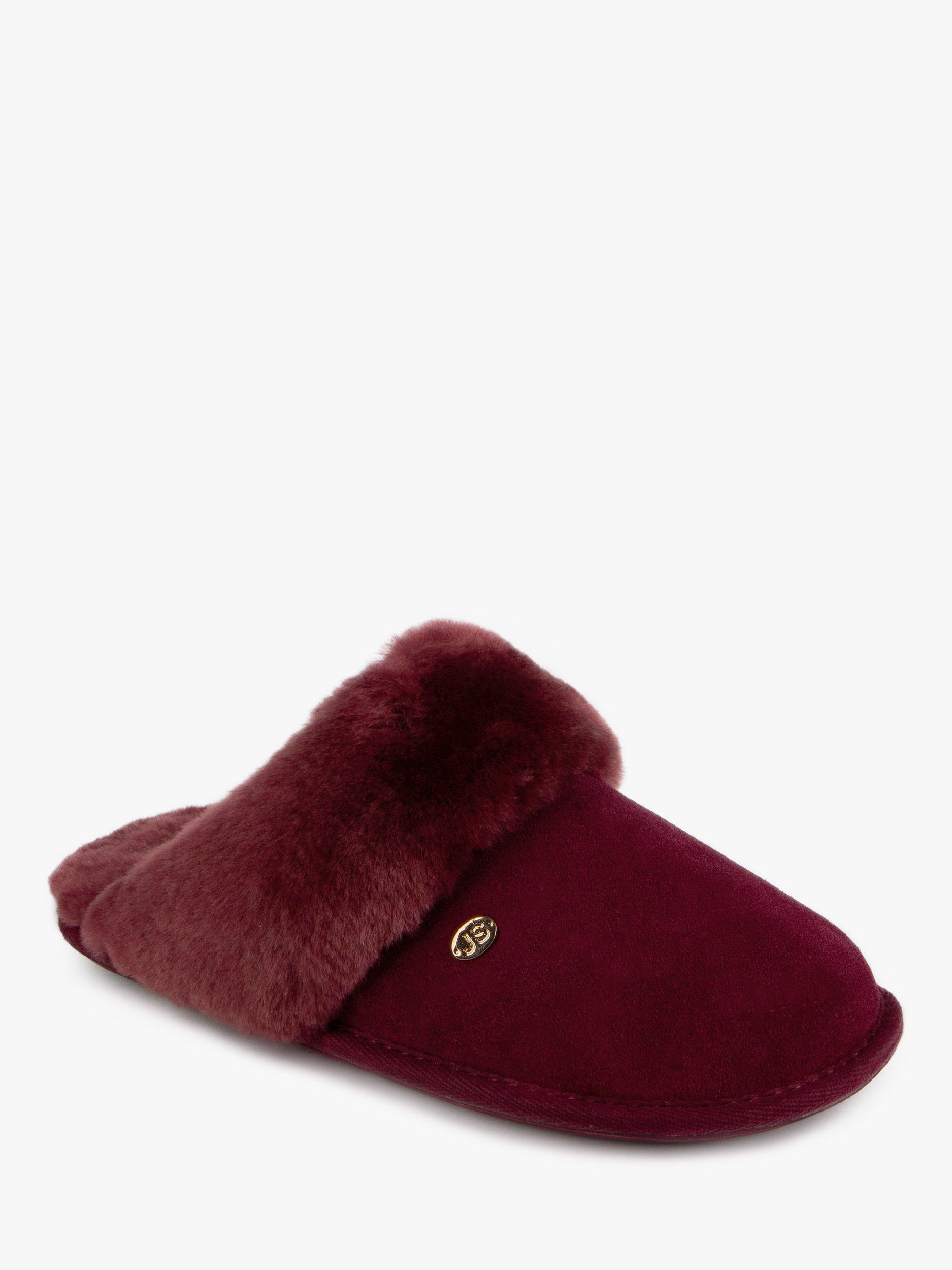 Product image 4 of 6, which shows Just Sheepskin Duchess Sheepskin Mule Slippers, Burgundy, 4
