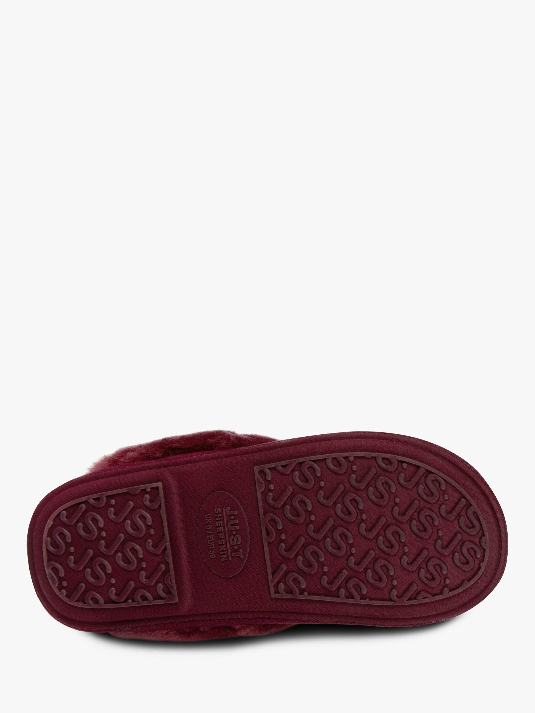 Product image 6 of 6, which shows Just Sheepskin Duchess Sheepskin Mule Slippers, Burgundy, 4