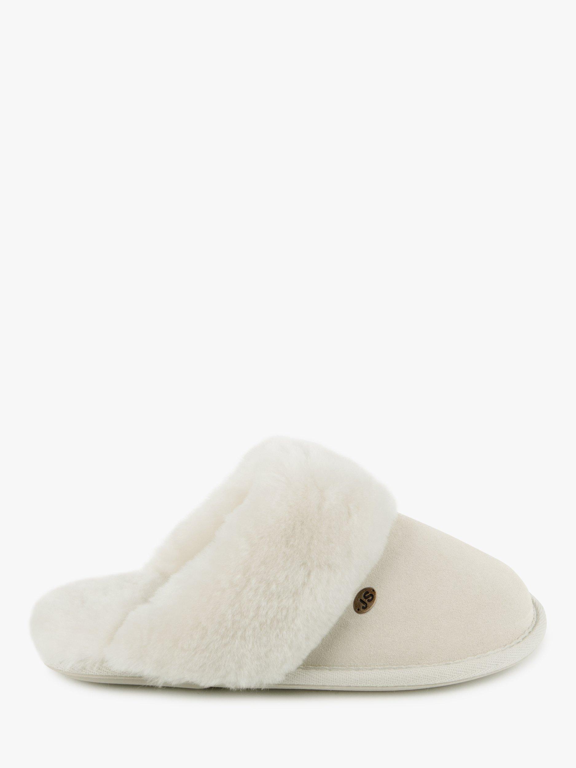 Product image 2 of 6, which shows Just Sheepskin Duchess Sheepskin Mule Slippers, Cream, 4
