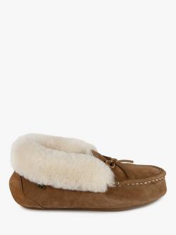 Just Sheepskin Francesca Sheepskin Moccasin Slippers, Chestnut, Chestnut