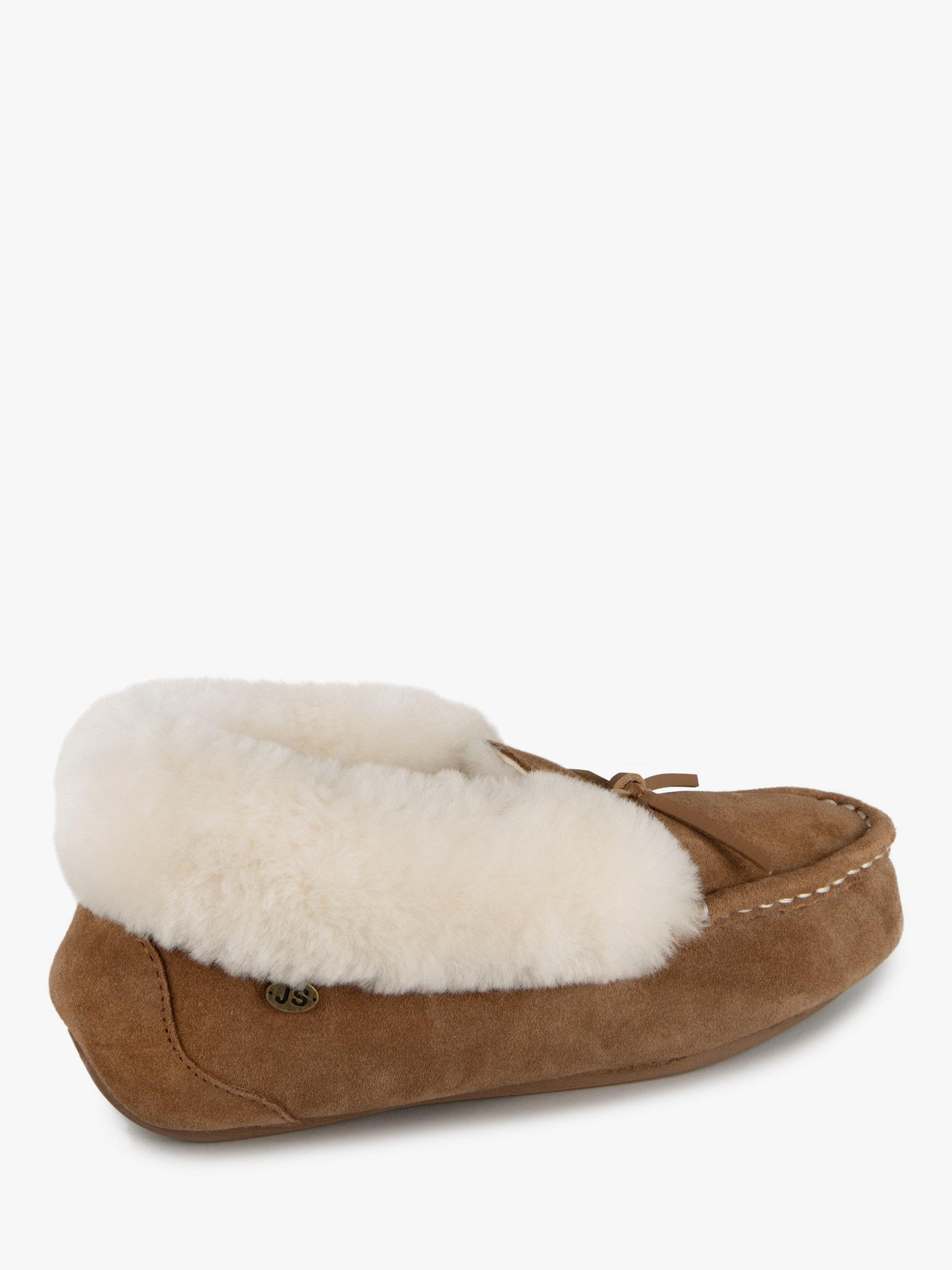Product image 5 of 6, which shows Just Sheepskin Francesca Sheepskin Moccasin Slippers, Chestnut, 4