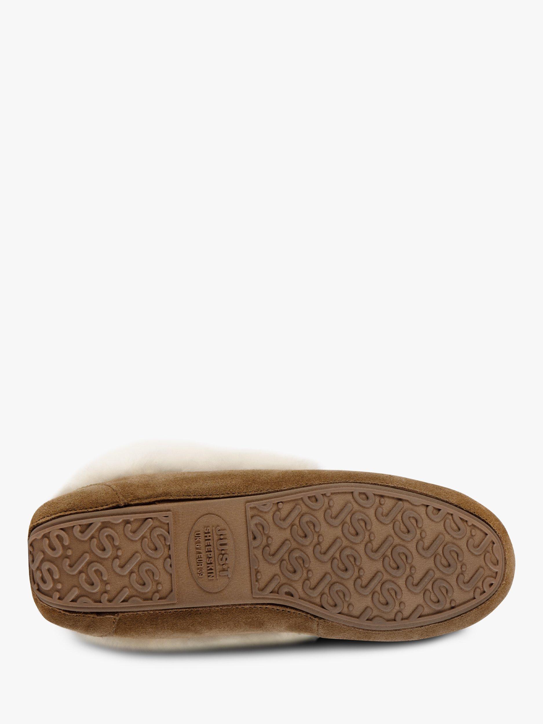 Product image 6 of 6, which shows Just Sheepskin Francesca Sheepskin Moccasin Slippers, Chestnut, 4