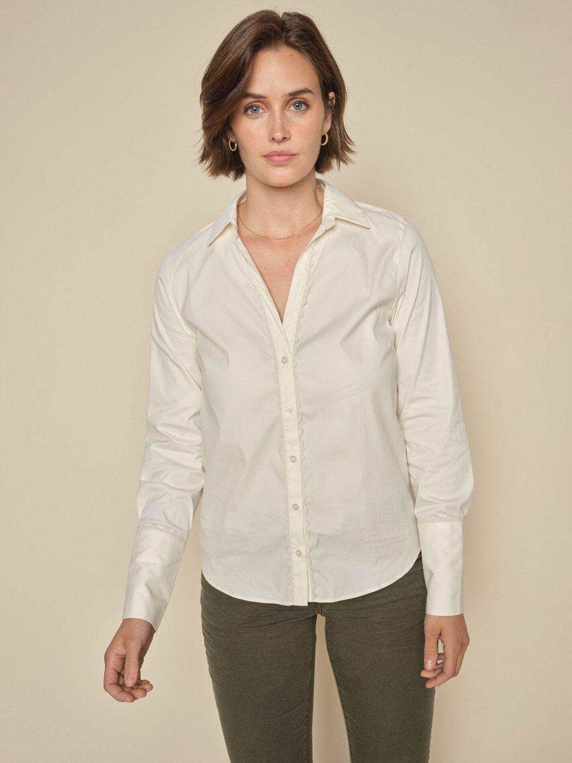 Product image 2 of 4, which shows MOS MOSH Sybel Wave Shirt, Ecru, XL