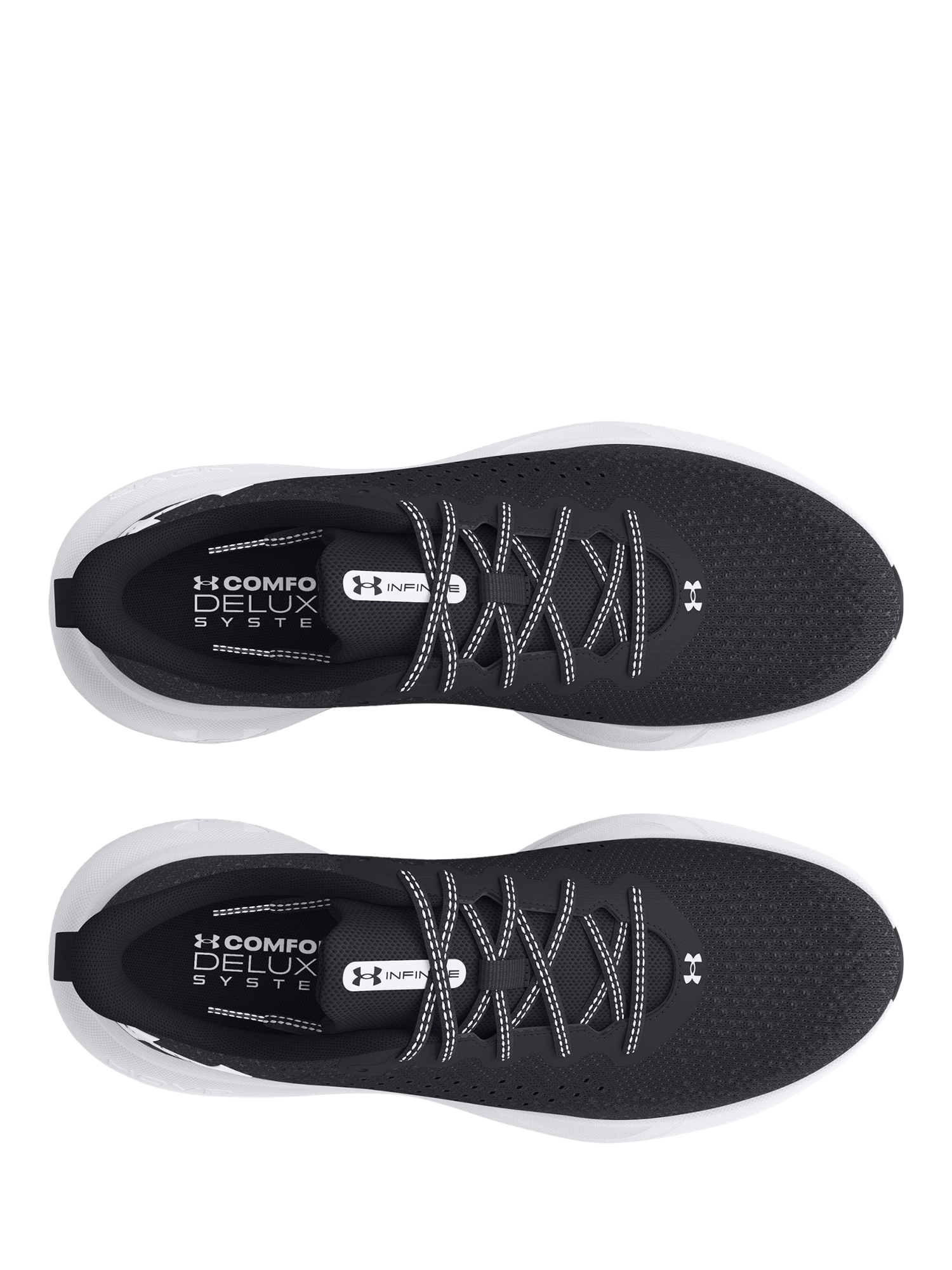 Product image 3 of 5, which shows Under Armour Men's Infinite Pro Sports Trainers, Black / White, 7