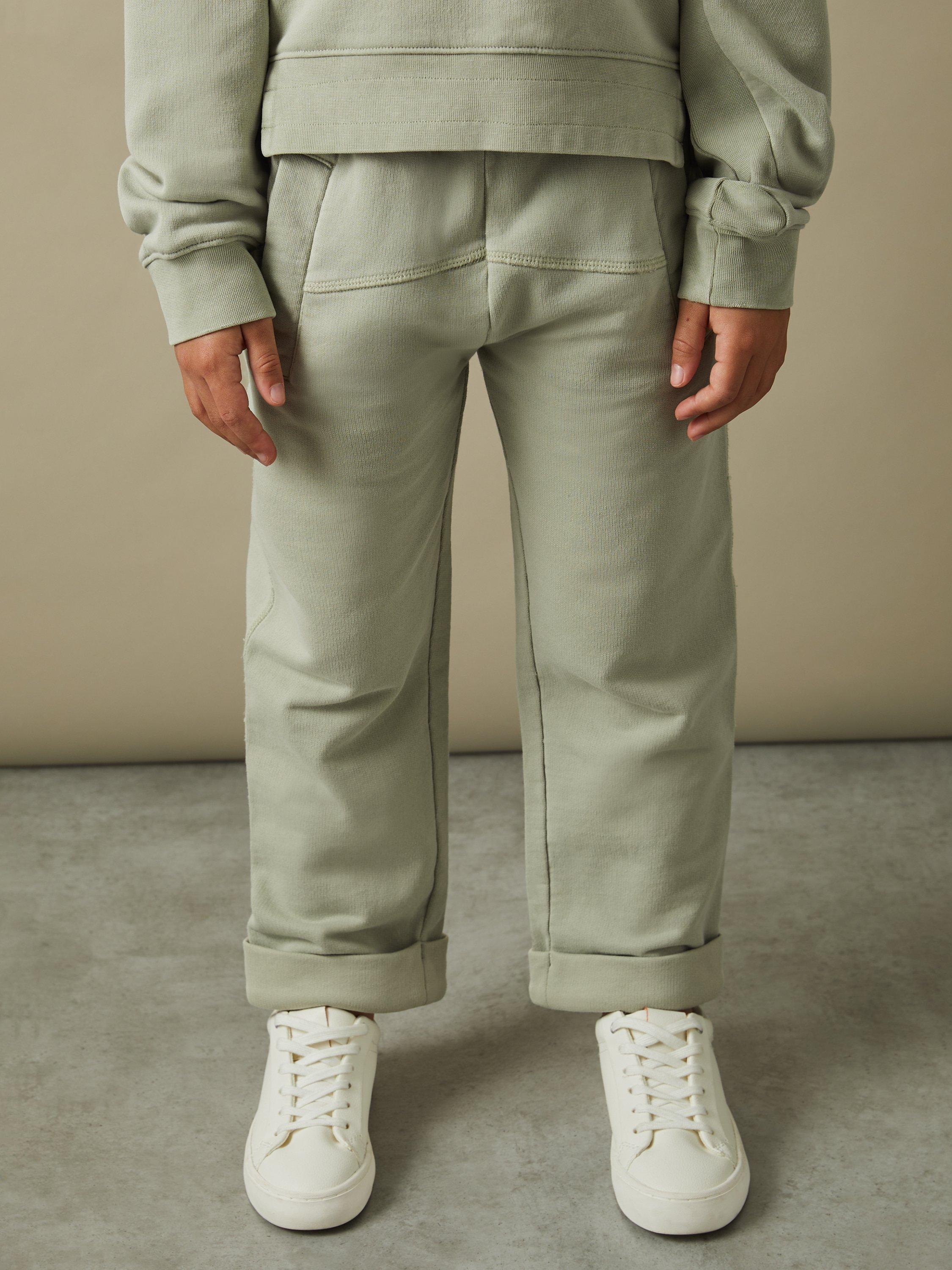Product image 1 of 4, which shows Reiss Kids' Kate Trousers, Sage, 9-10 years