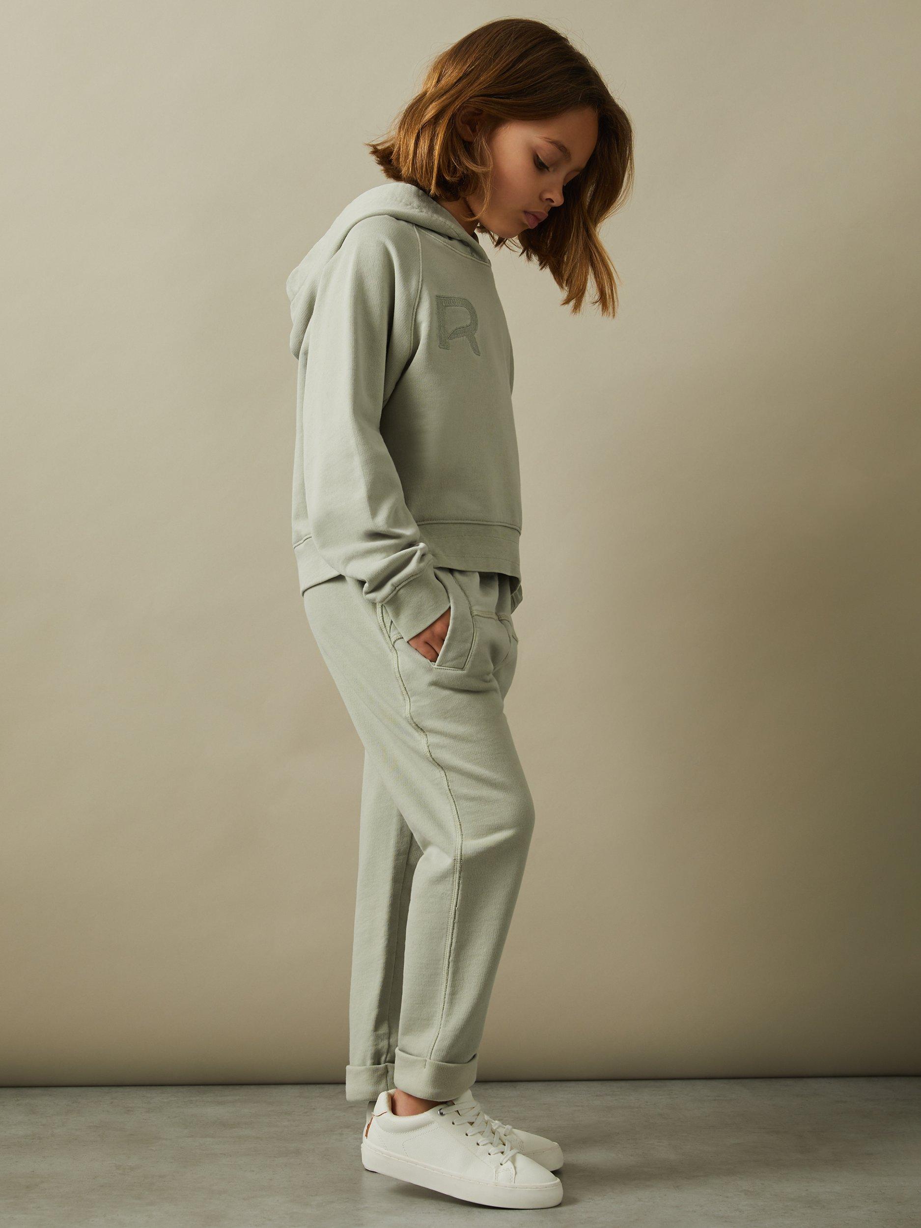 Product image 3 of 4, which shows Reiss Kids' Kate Trousers, Sage, 9-10 years