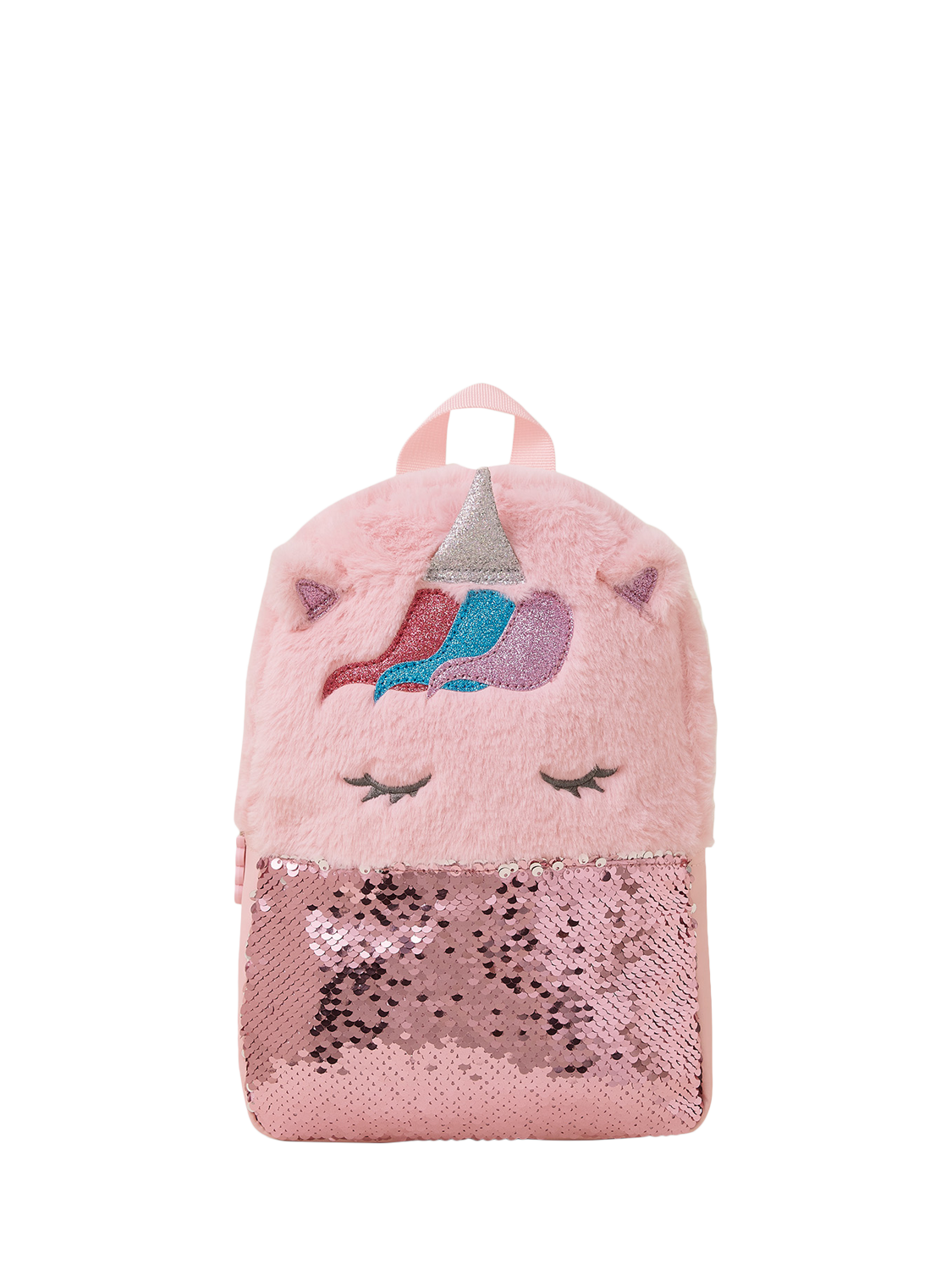 Angels by Accessorize Kids Fluffy Unicorn Backpack Pink