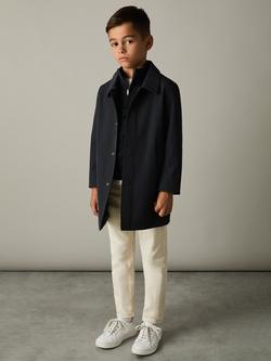 Reiss Kids' Logan Hybrid Removable Gilet Gabardine Coat - view 2, Navy