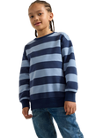 Lindex Kids' Stripe Sweatshirt, Dark Blue