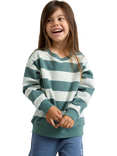 Lindex Kids' Stripe Sweatshirt, Dark Dusty Green