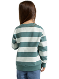Lindex Kids' Stripe Sweatshirt, Dark Dusty Green