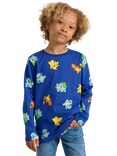 Lindesx Kids' Organic Cotton Pokemon Long Sleeve Top, Blue/Multi