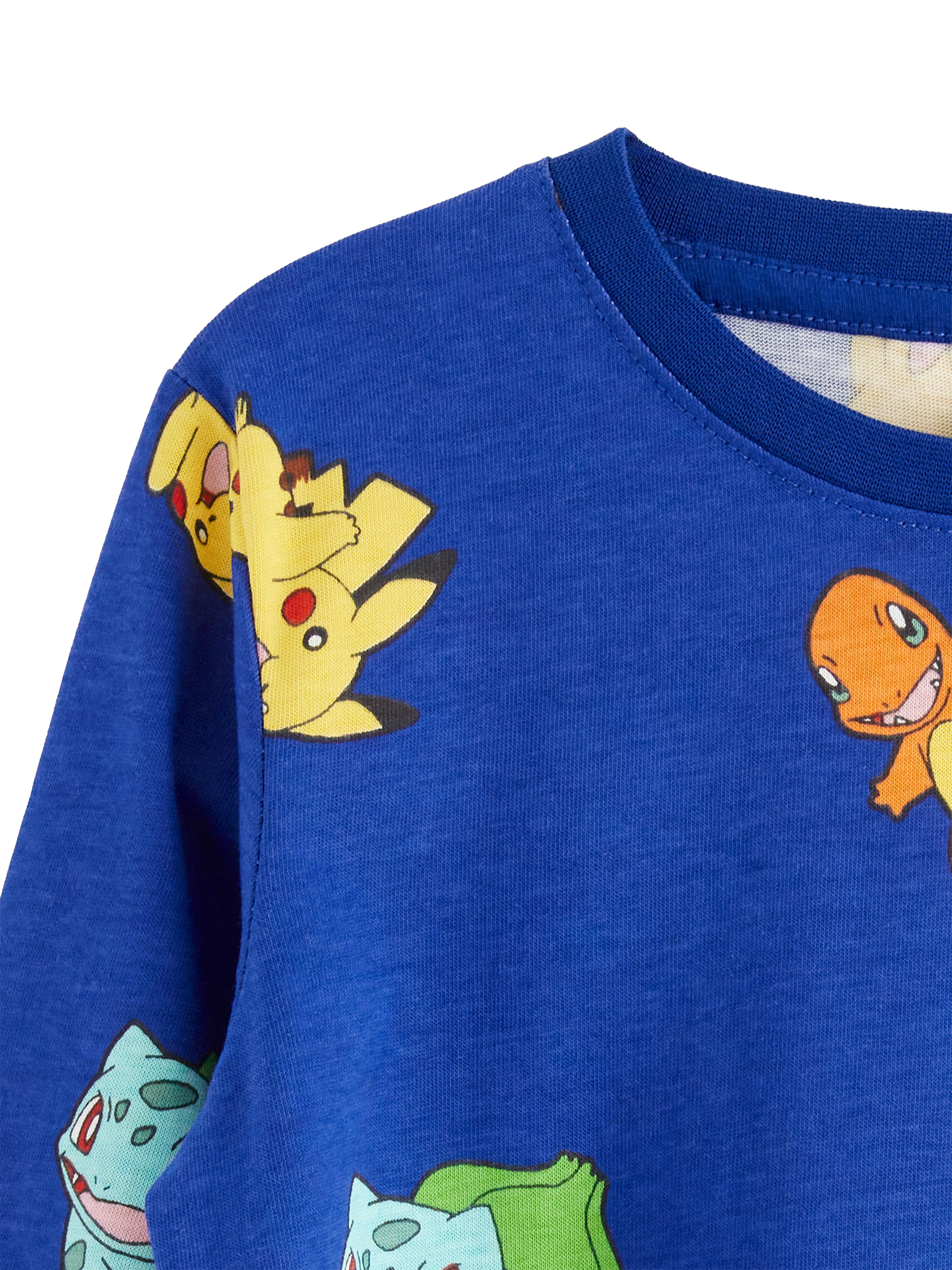 Product image 6 of 6, which shows Lindesx Kids' Organic Cotton Pokemon Long Sleeve Top, Blue/Multi, 3-4 years