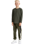 Lindex Kids' Brush Lined Joggers, Khaki/Multi
