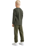 Lindex Kids' Brush Lined Joggers, Khaki/Multi