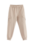 Lindex Kids' Cargo Jersey Trousers, Dusty Beige