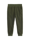Lindex Kids' Cord Lined Joggers, Dark Khaki Green