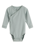 Lindex Baby Basic Wrap Bodysuit, Light Dusty Green