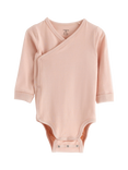 Lindex Baby Wrap Bodysuit, Light Dusty Pink
