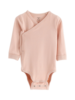 Lindex Baby Wrap Bodysuit, Light Dusty Pink, Light Dusty Pink