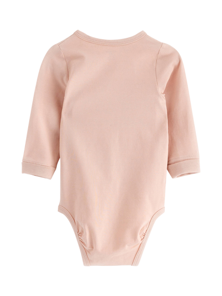 Lindex Baby Wrap Bodysuit, Light Dusty Pink - view 2, Light Dusty Pink