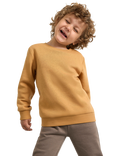 Lindex Kids' Cotton Blend Crew Neck Jumper, Light Brown