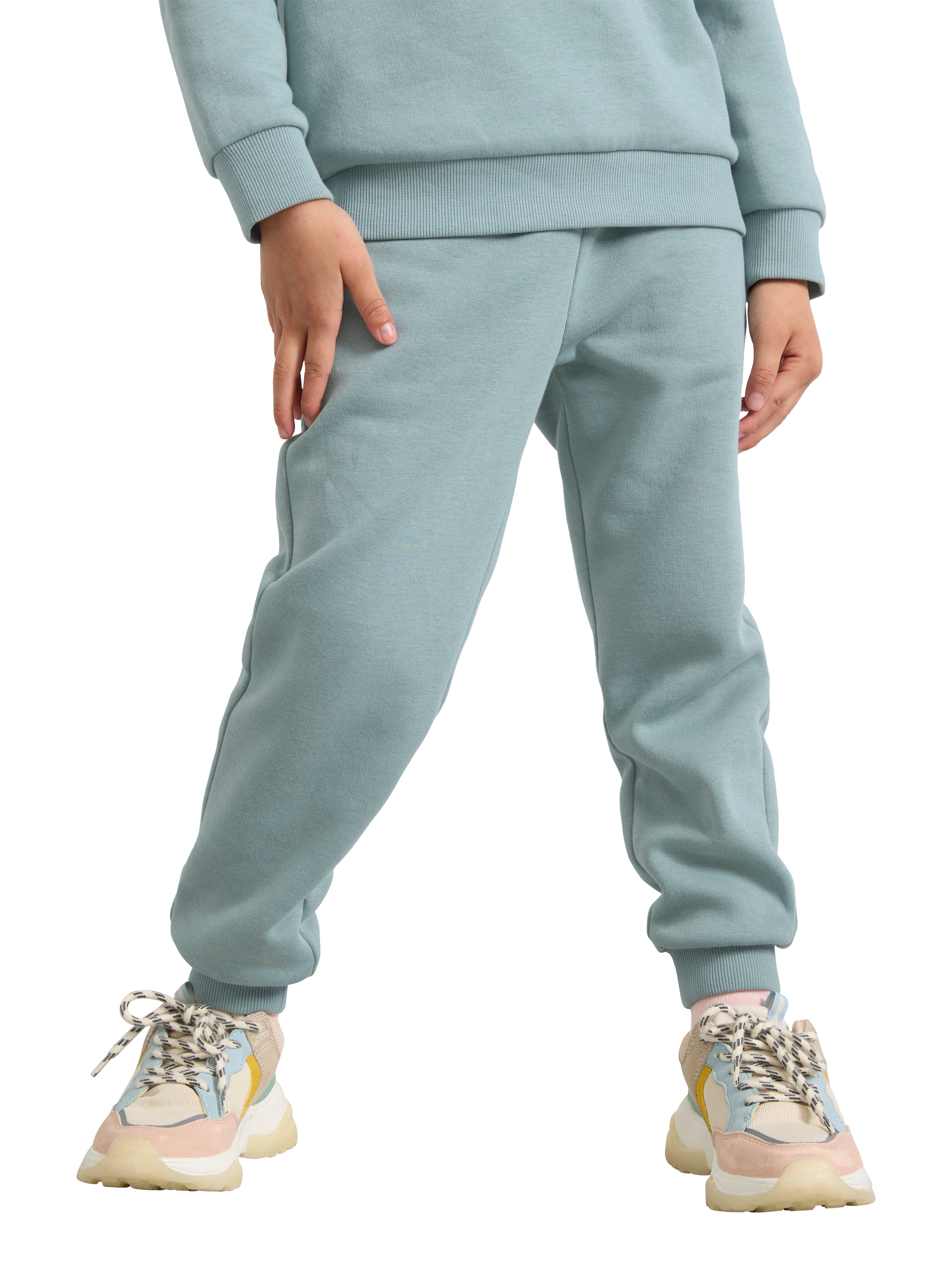 Product image 1 of 6, which shows Lindex Baby Soft Lined Joggers, Light Dusty Green, 4-5 years