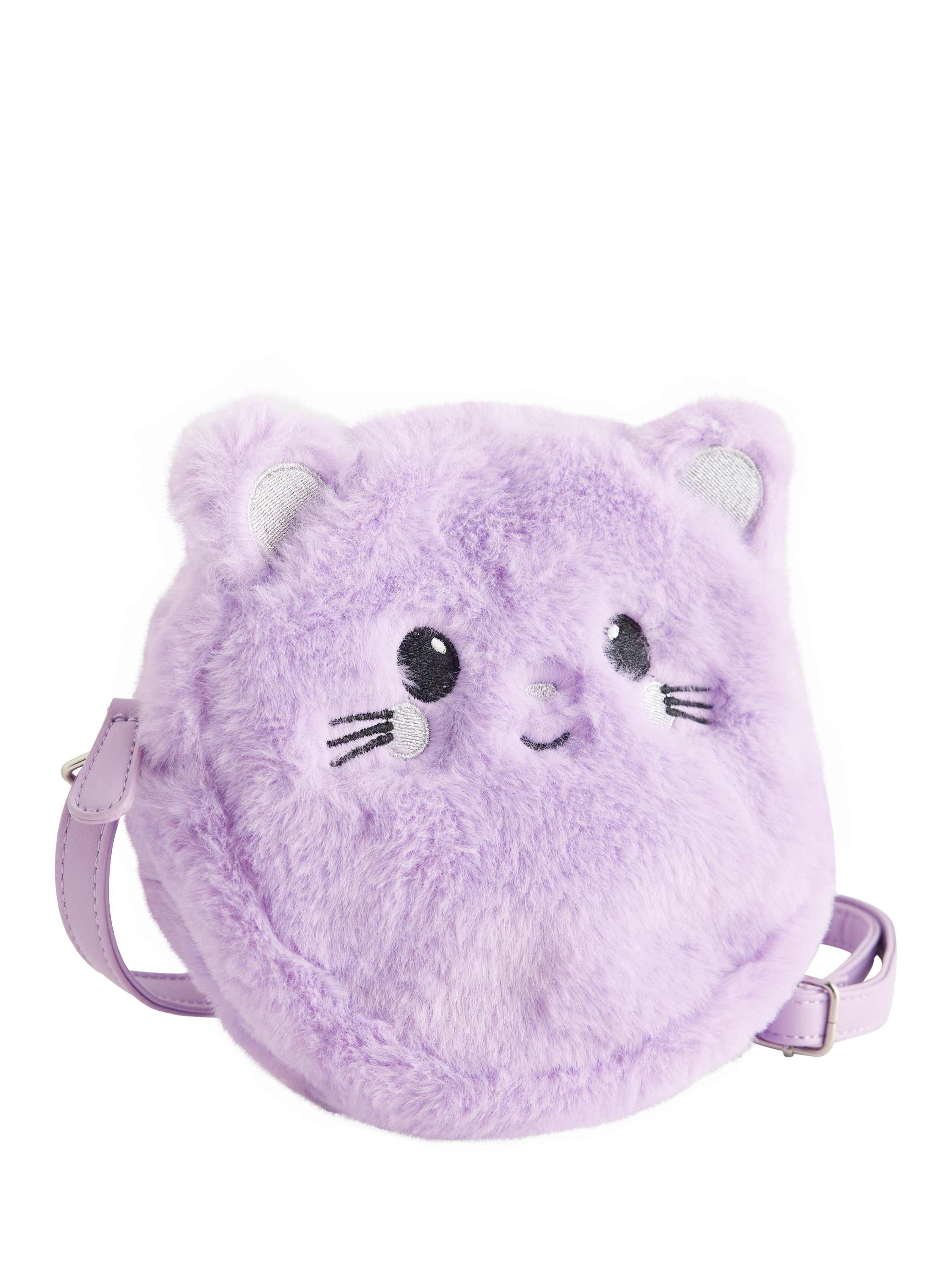 Product image 3 of 3, which shows Lindex Kids' Animal Face Shoulder Bag, Light Lilac, One Size