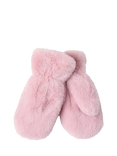 Lindex Kids' Faux Fur Mittens, Dusty Pink