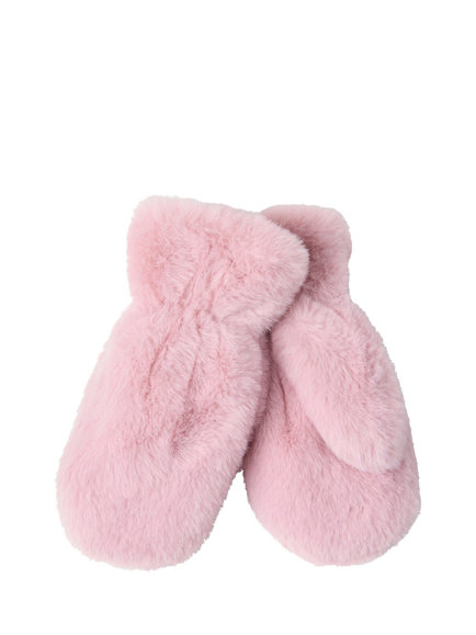 Lindex Kids' Faux Fur Mittens, Dusty Pink, Dusty Pink