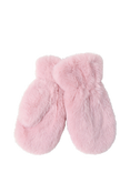 Lindex Kids' Faux Fur Mittens, Dusty Pink