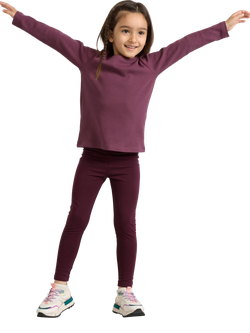 Lindex Kids' Brushed Leggings, Dark Lilac, Dark Lilac