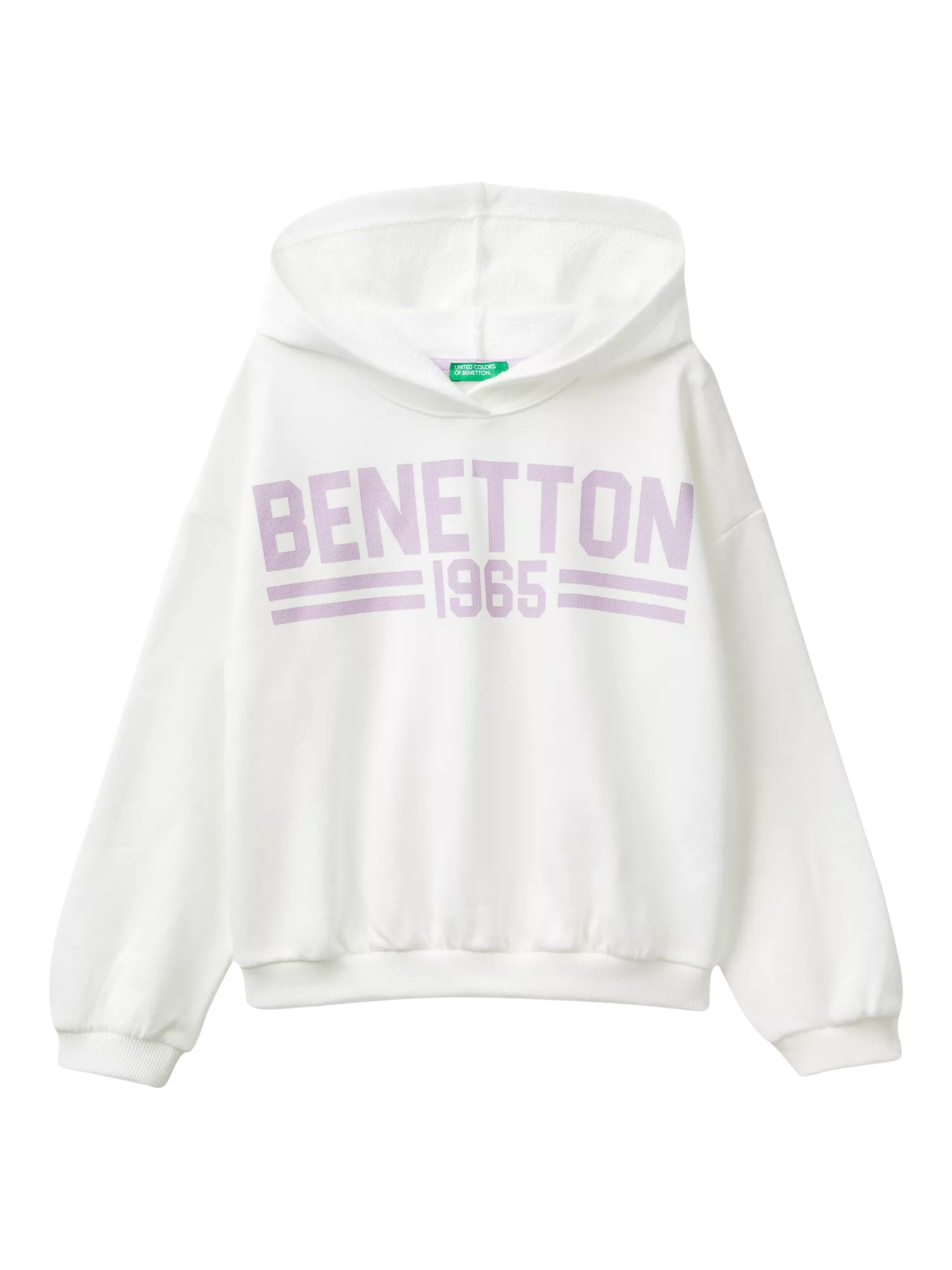 Benetton Kids' Logo Hoodie, Off White