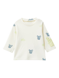 Benetton Baby Cotton Long Sleeve Top, White Cream