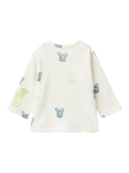 Benetton Baby Cotton Long Sleeve Top, White Cream