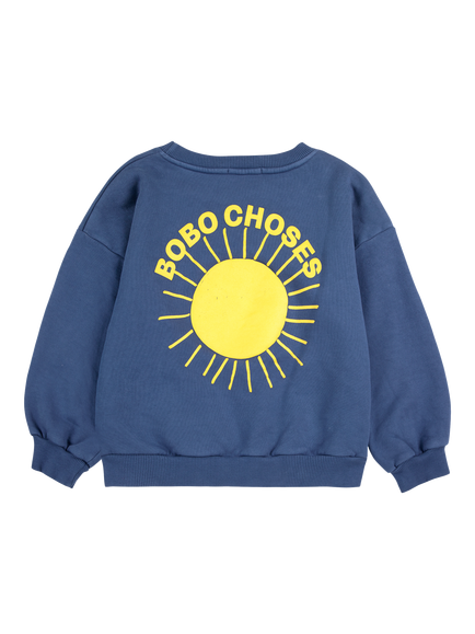 Bobo Choses Kids' Sunshine Cotton Sweatshirt, Blue Dark - view 2, Blue Dark