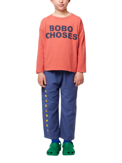 Bobo Choses Kids' Wide Leg Joggers, Dark Blue - view 2, Dark Blue