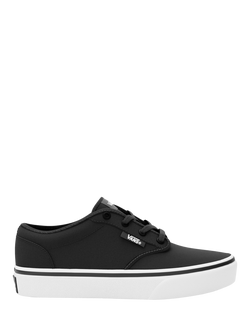 Vans Kids' Atwood Canvas Trainers, Black/White, Black/White