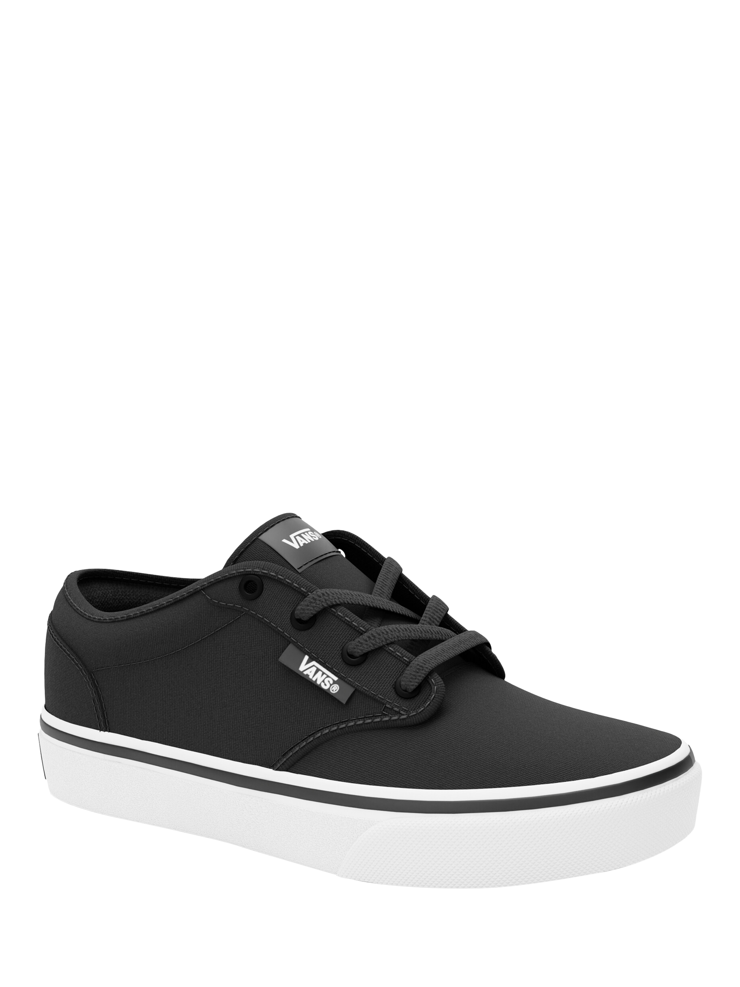 Product image 2 of 4, which shows Vans Kids' Atwood Canvas Trainers, Black/White, 10 Jnr
