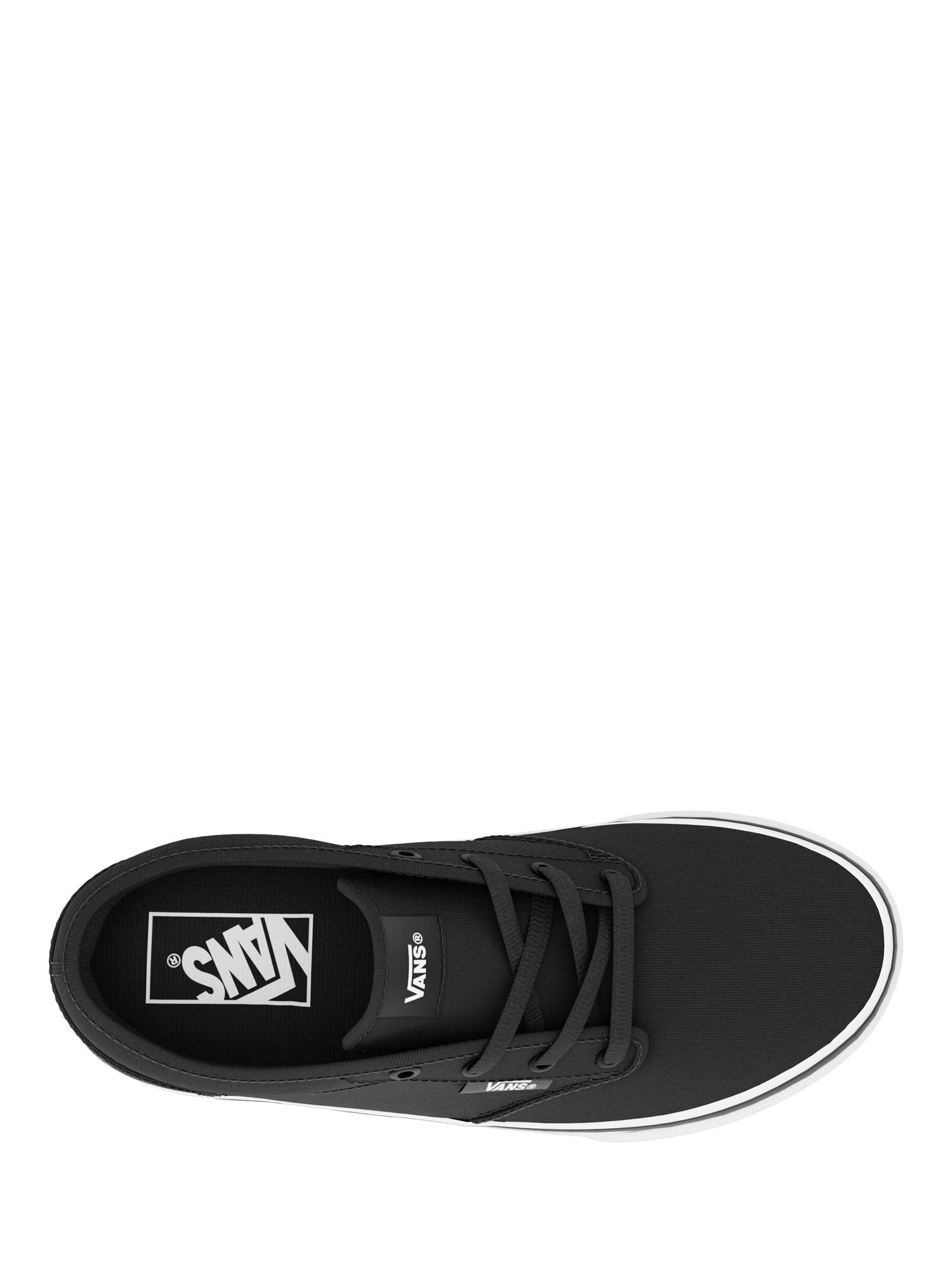 Product image 3 of 4, which shows Vans Kids' Atwood Canvas Trainers, Black/White, 10 Jnr