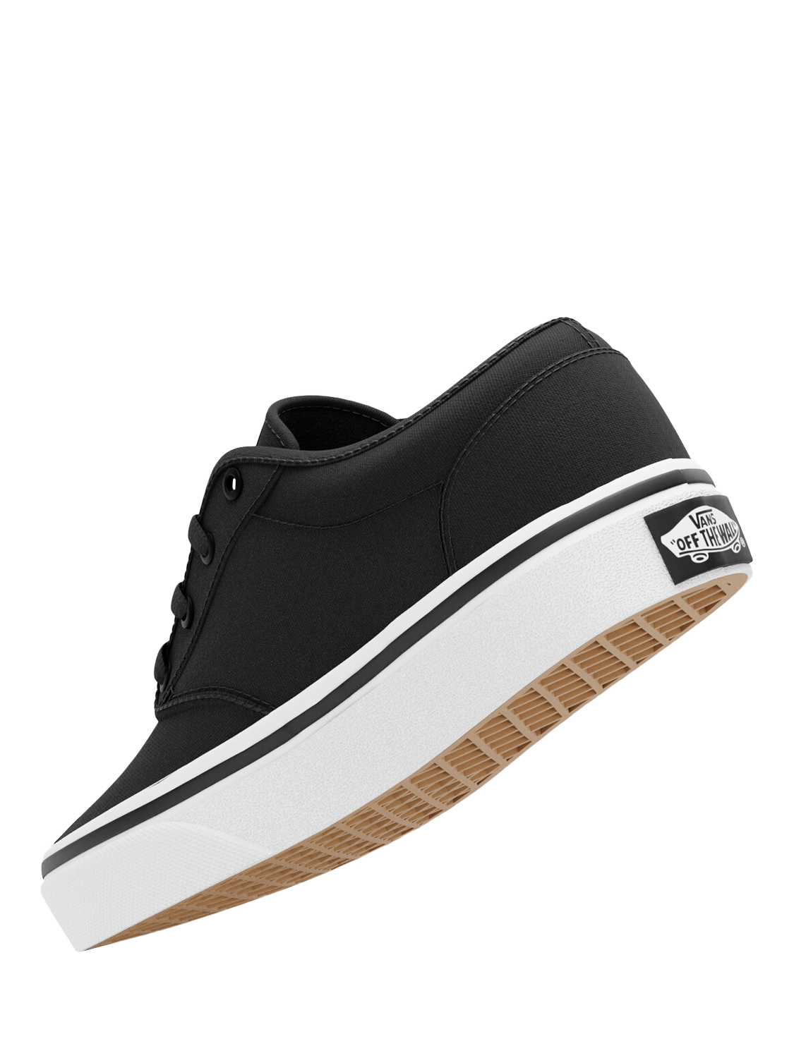 Product image 4 of 4, which shows Vans Kids' Atwood Canvas Trainers, Black/White, 10 Jnr