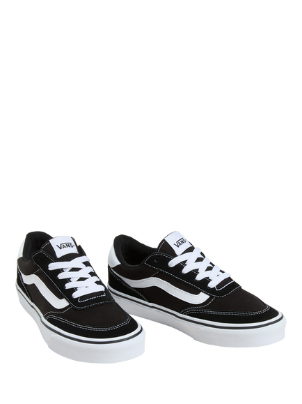 Vans Kids' Brooklyn Lace-Up Trainers, Black/White - view 2, Black/White