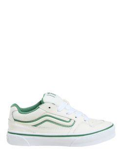 Vans Kids' Caldrone Leather Lace-Up Trainers, Vintage Fairway, Vintage Fairway