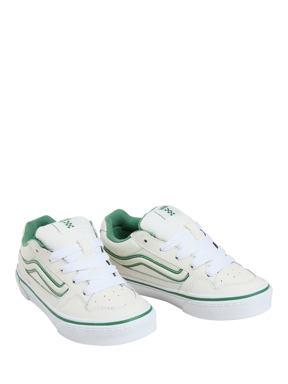 Product image 2 of 4, which shows Vans Kids' Caldrone Leather Lace-Up Trainers, Vintage Fairway, 10 Jnr
