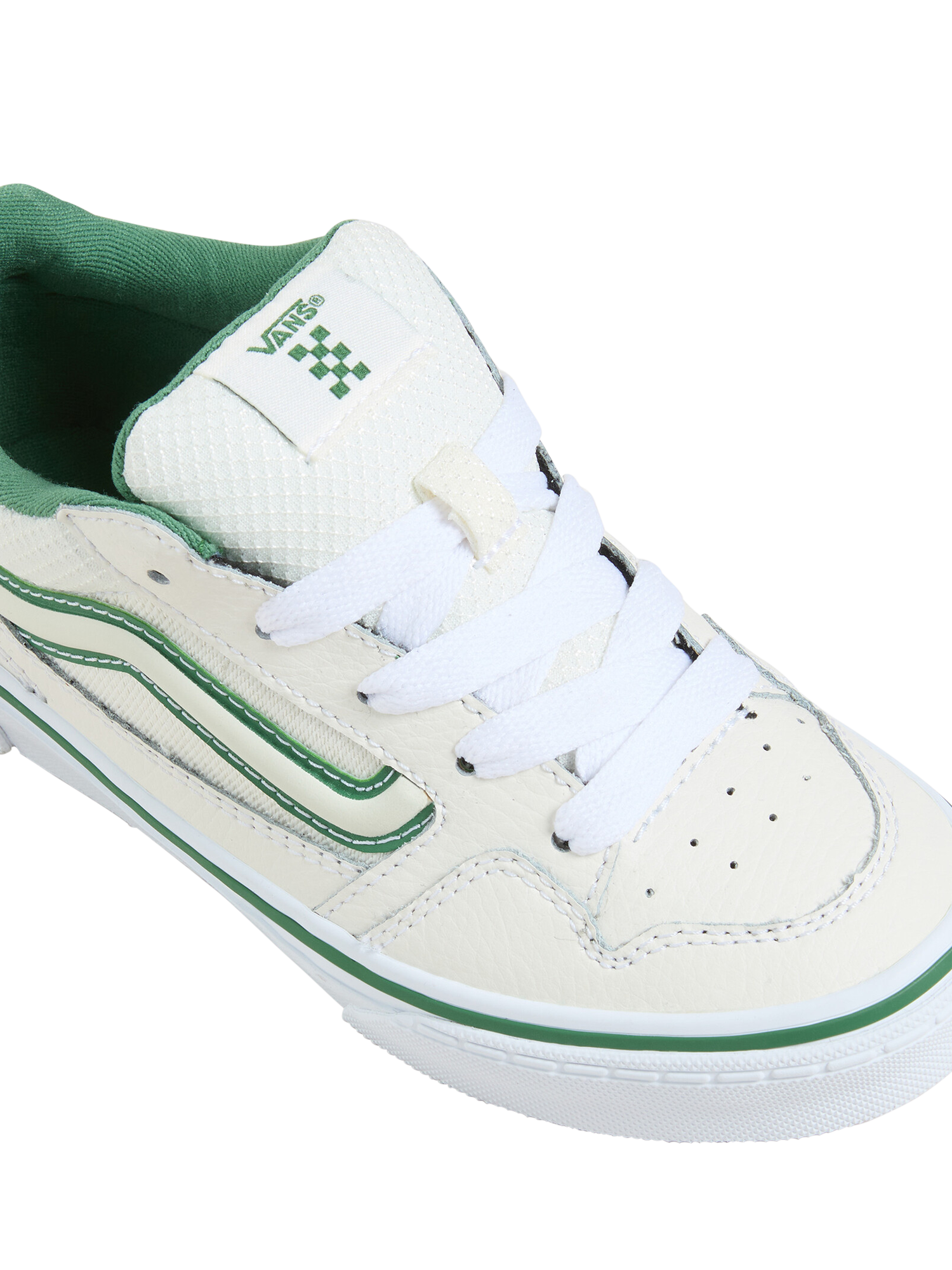 Product image 3 of 4, which shows Vans Kids' Caldrone Leather Lace-Up Trainers, Vintage Fairway, 10 Jnr