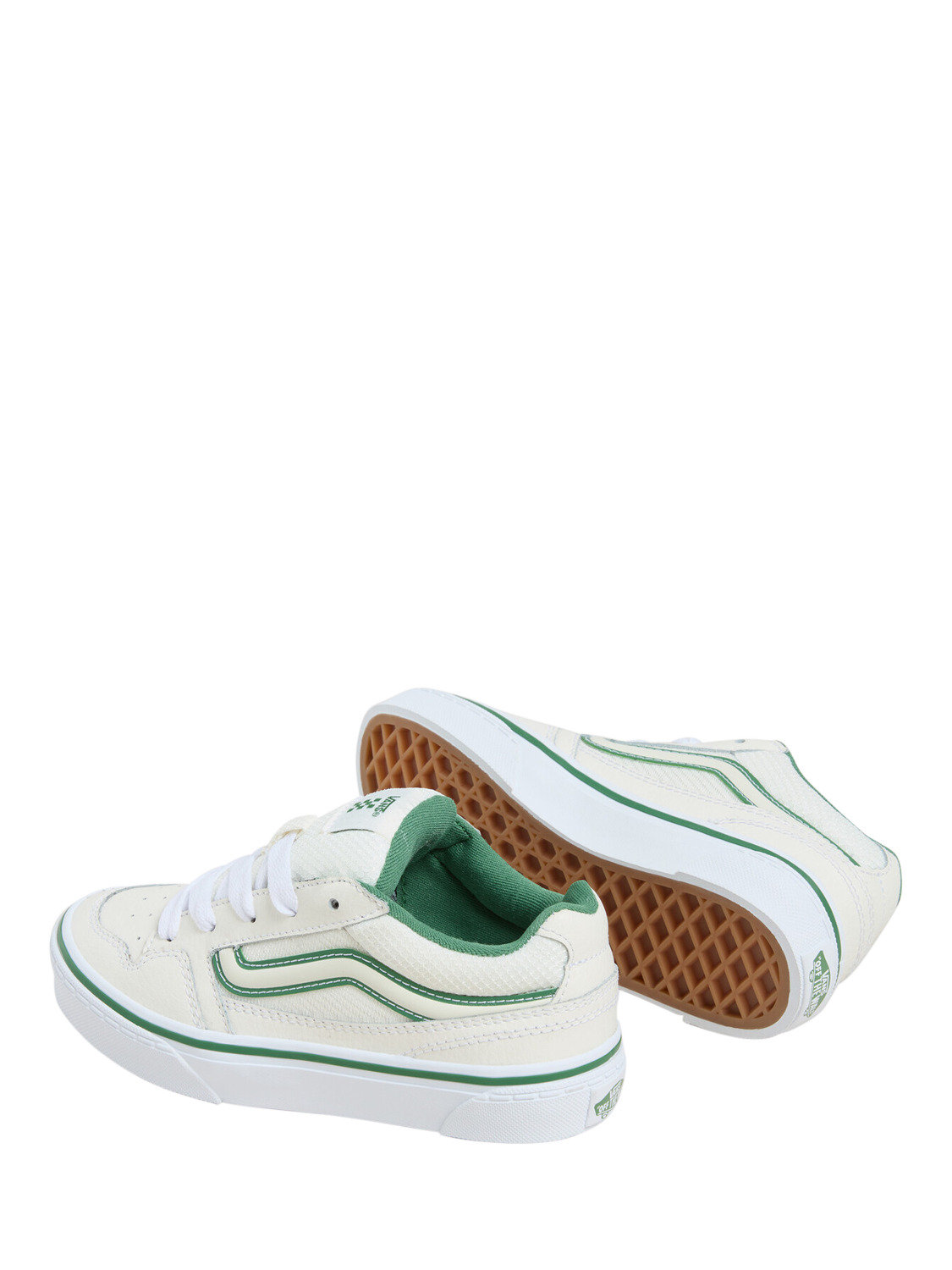 Product image 4 of 4, which shows Vans Kids' Caldrone Leather Lace-Up Trainers, Vintage Fairway, 10 Jnr