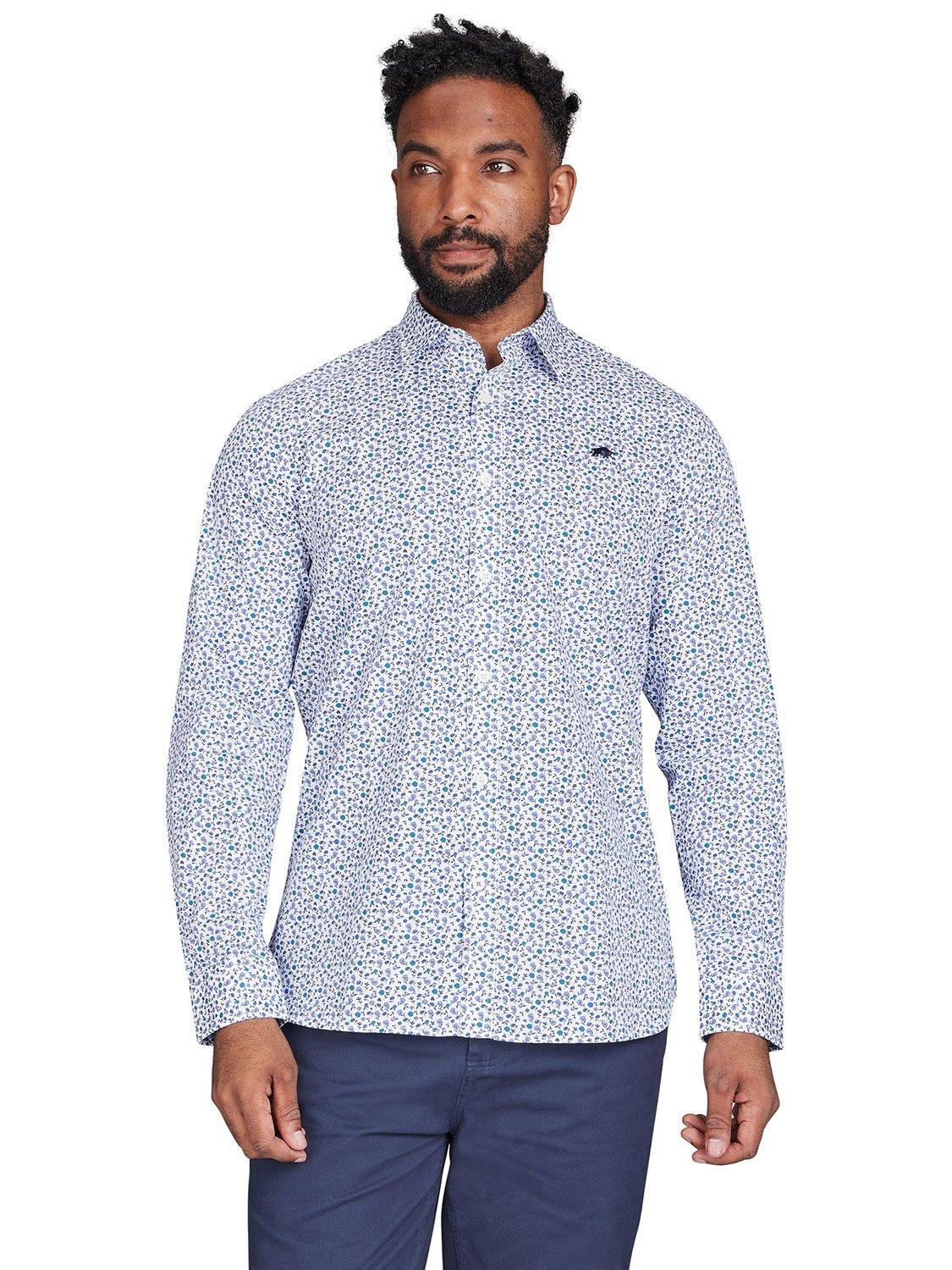 Product image 1 of 6, which shows Raging Bull Cotton Regular Fit Floral Shirt, Purple, S