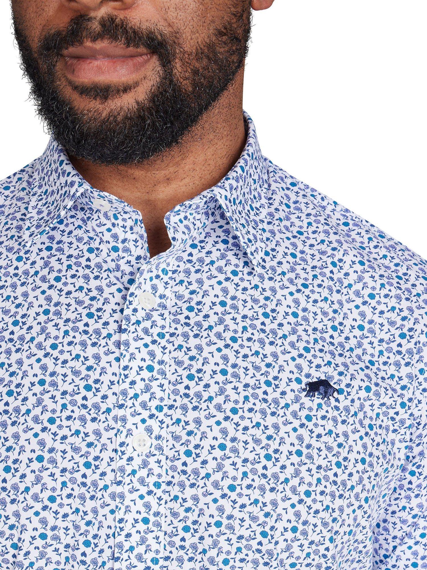 Product image 4 of 6, which shows Raging Bull Cotton Regular Fit Floral Shirt, Purple, S