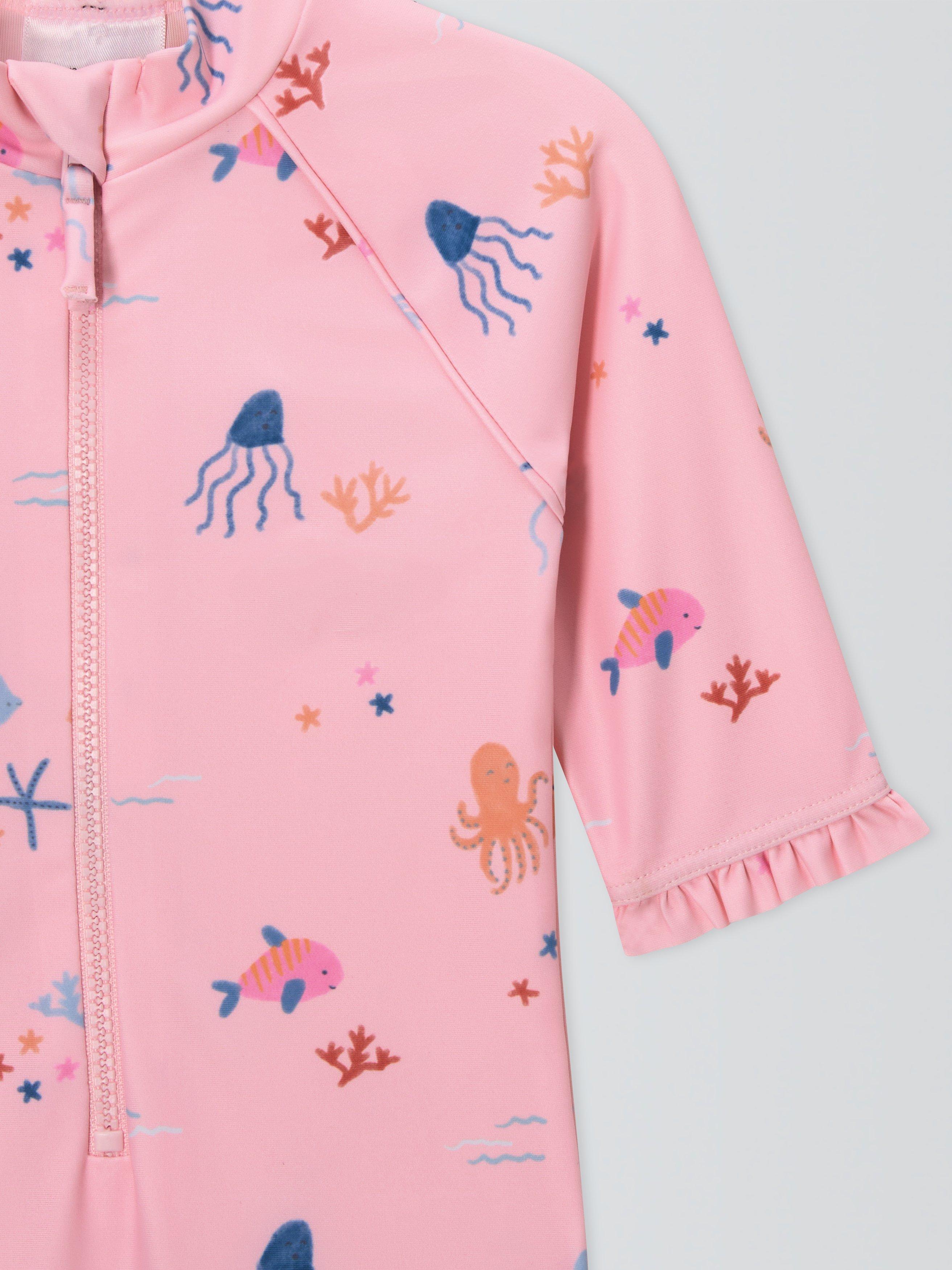 Product image 3 of 3, which shows John Lewis Baby Fishes Sunpro, Pink, 3-6 months